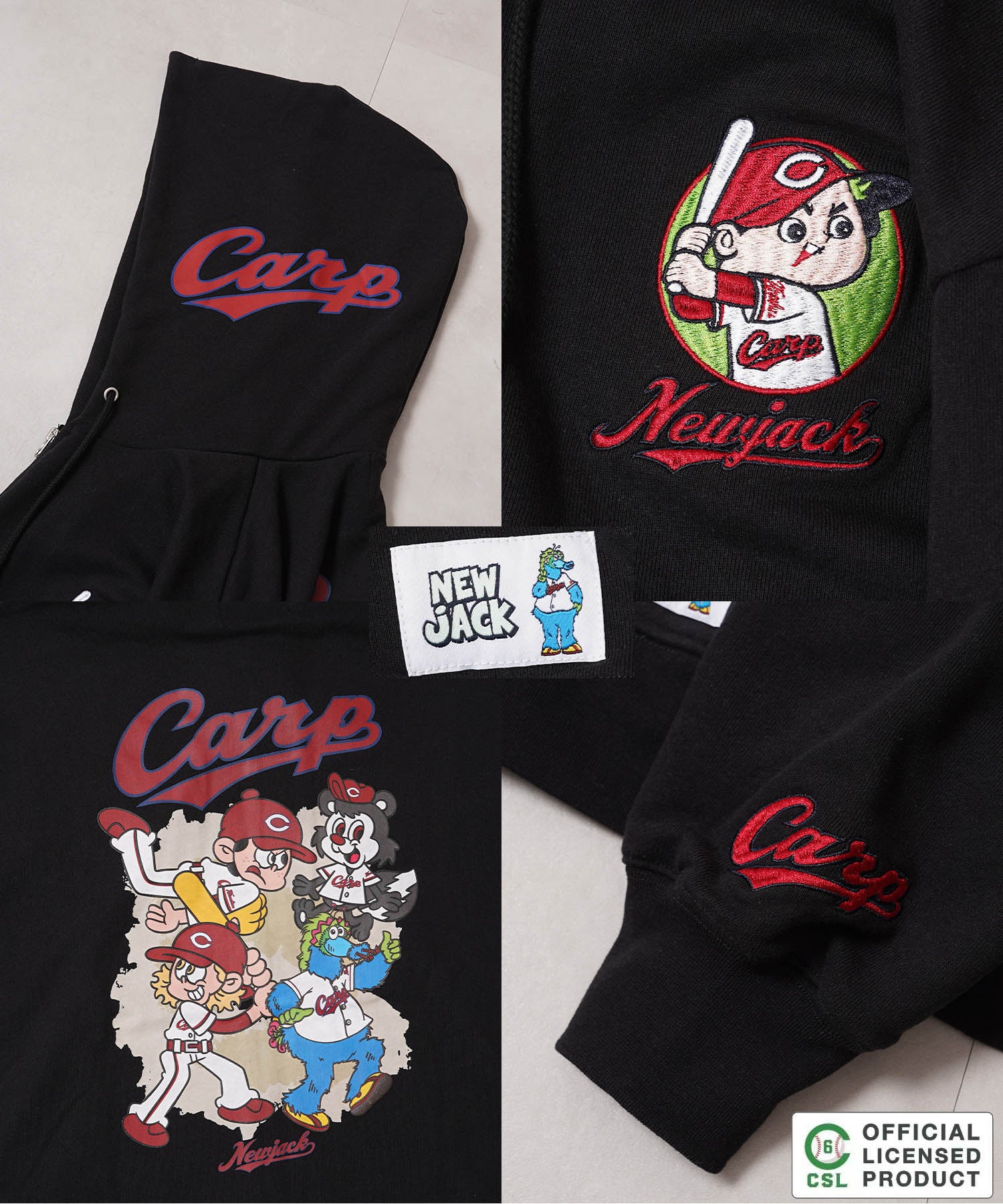 ワンフォークロージング 1111clothing 【セ・リーグ】NEW JACK プロ野球 ZIPパーカー （WHT-広島） WHT-広島