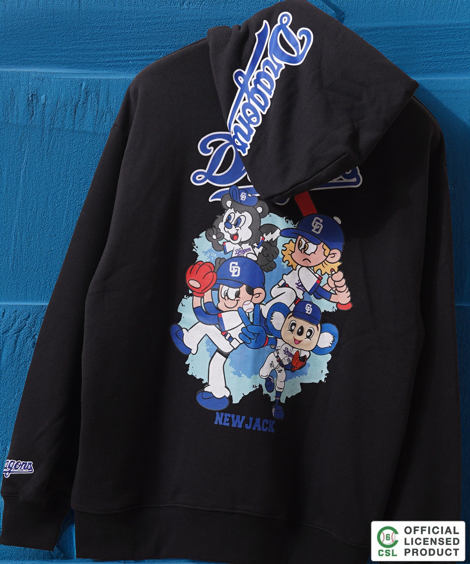 ワンフォークロージング 1111clothing 【セ・リーグ】NEW JACK プロ野球 ZIPパーカー （BLK-中日） BLK-中日