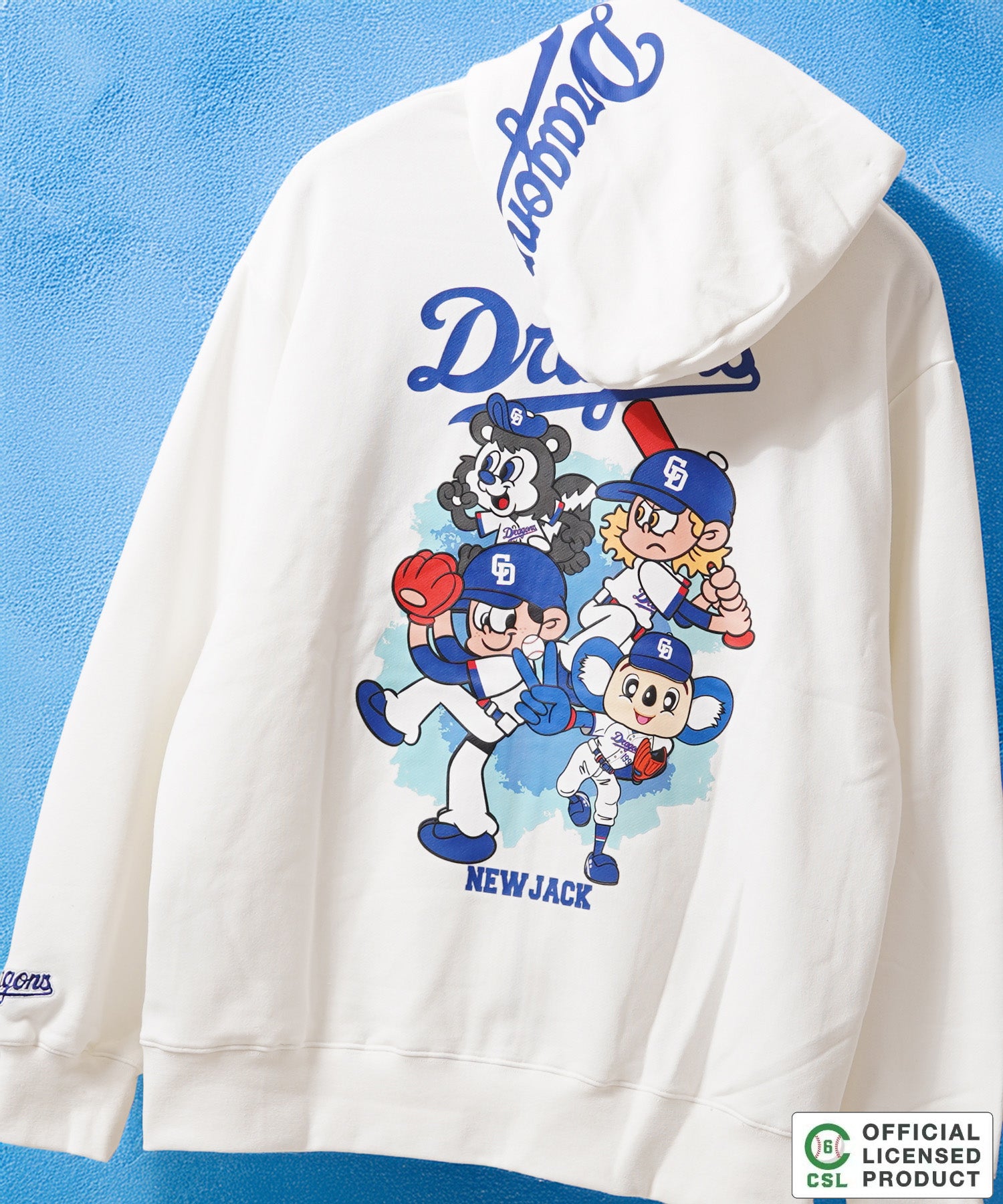 ワンフォークロージング 1111clothing 【セ・リーグ】NEW JACK プロ野球 ZIPパーカー （WHT-中日） WHT-中日