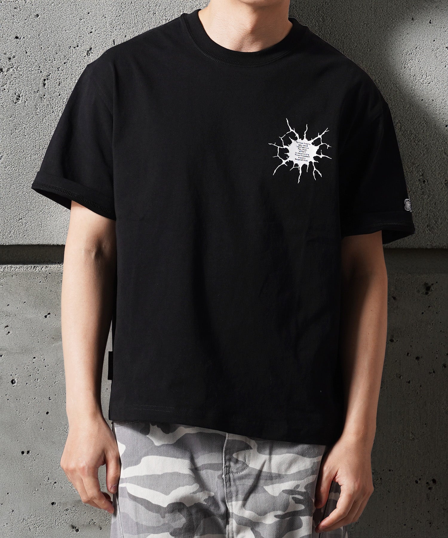 ワンフォークロージング 1111clothing Bullet hole Tee （BLACK） BLACK