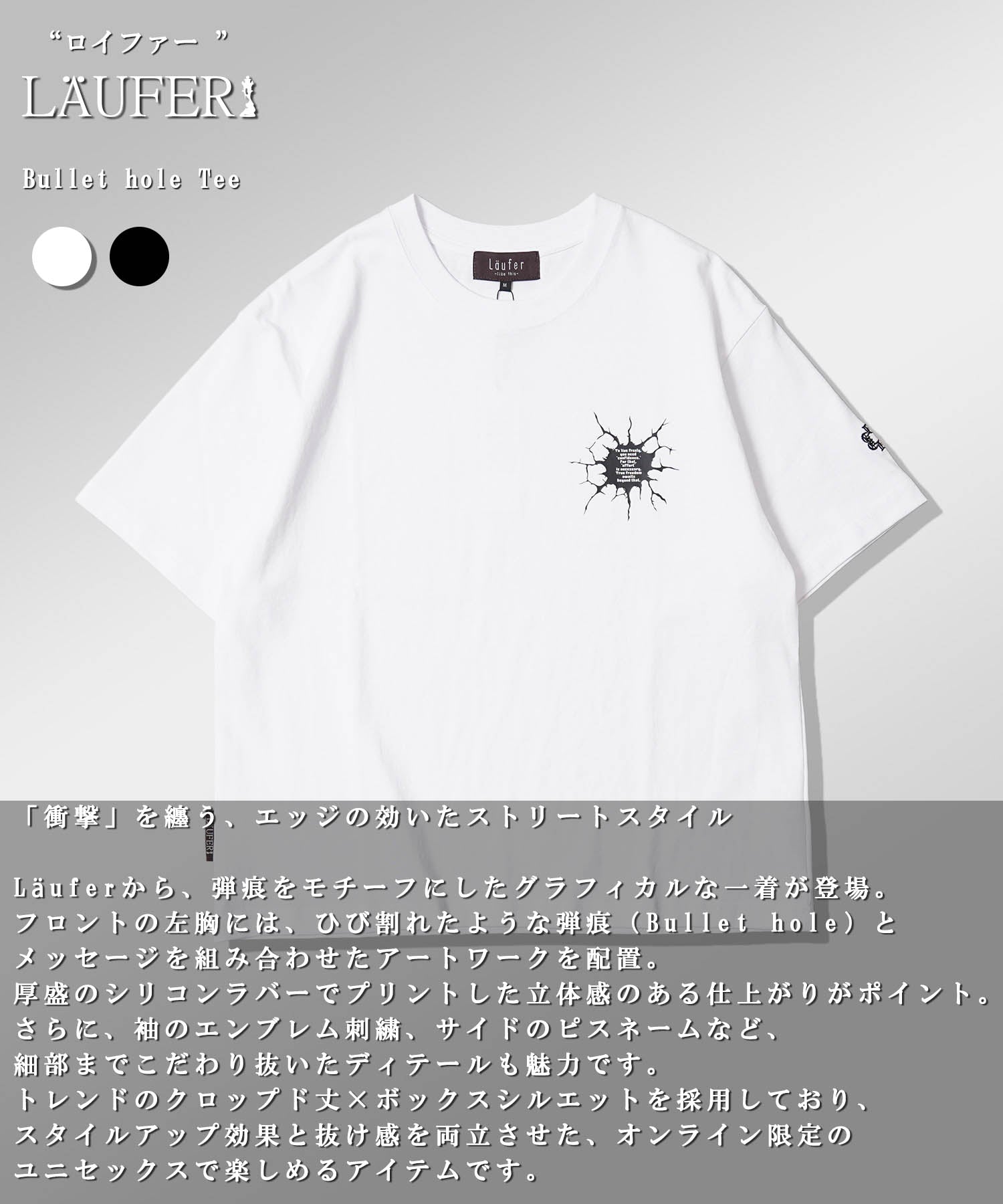 ワンフォークロージング 1111clothing Bullet hole Tee （BLACK） BLACK