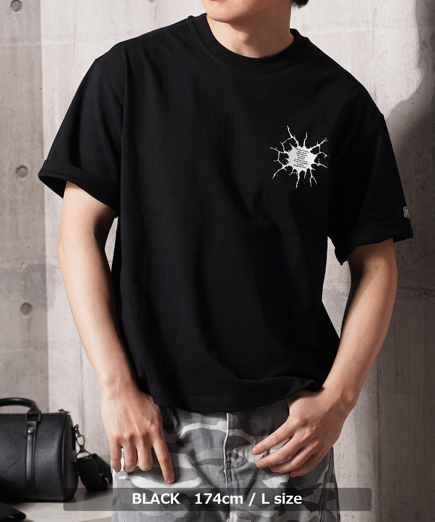 ワンフォークロージング 1111clothing Bullet hole Tee （BLACK） BLACK