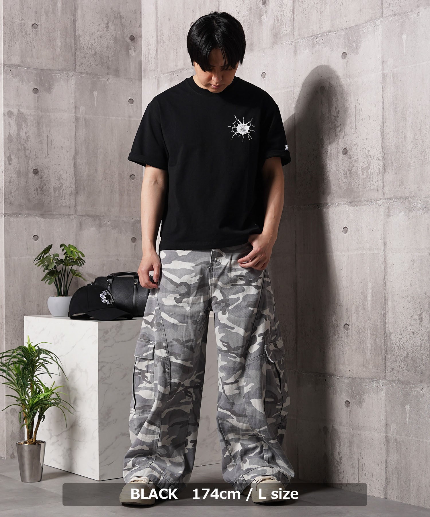 ワンフォークロージング 1111clothing Bullet hole Tee （BLACK） BLACK