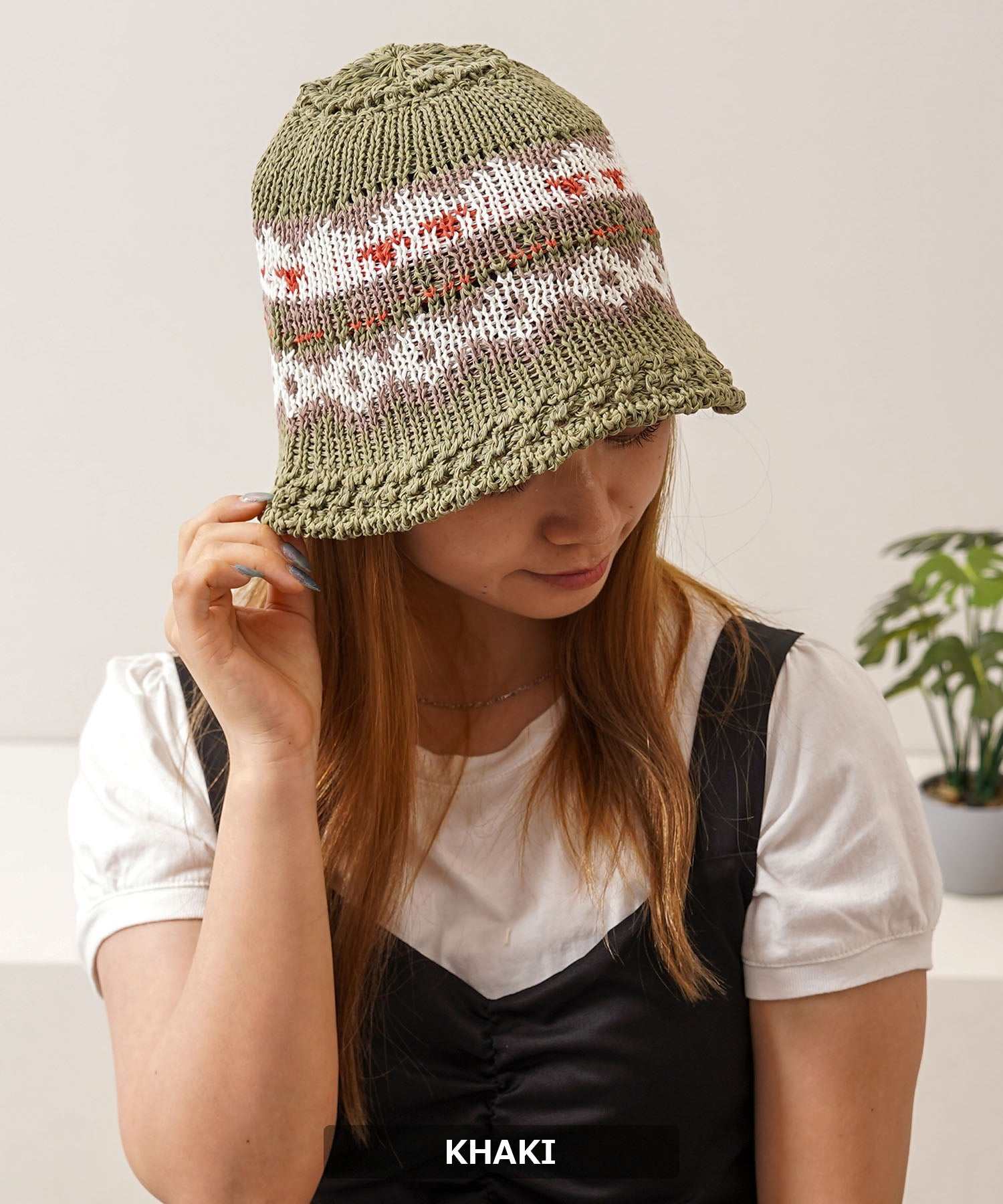 ワンフォークロージング 1111clothing ネイティブ柄 クロシェハット （BLACK） BLACK