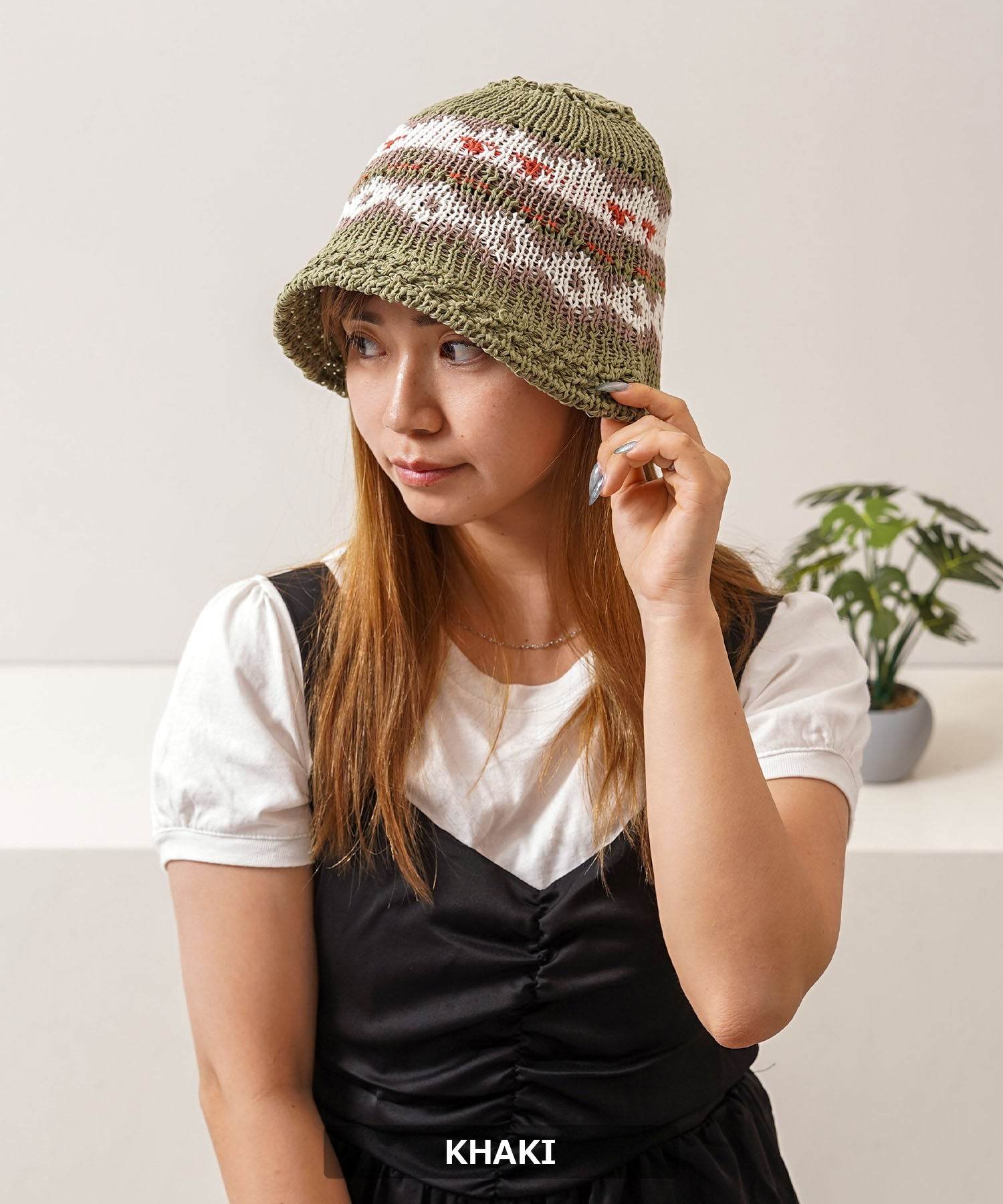 ワンフォークロージング 1111clothing ネイティブ柄 クロシェハット （BLACK） BLACK