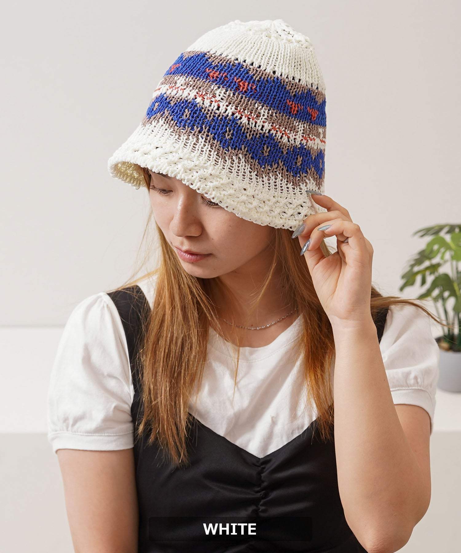 ワンフォークロージング 1111clothing ネイティブ柄 クロシェハット （BLACK） BLACK