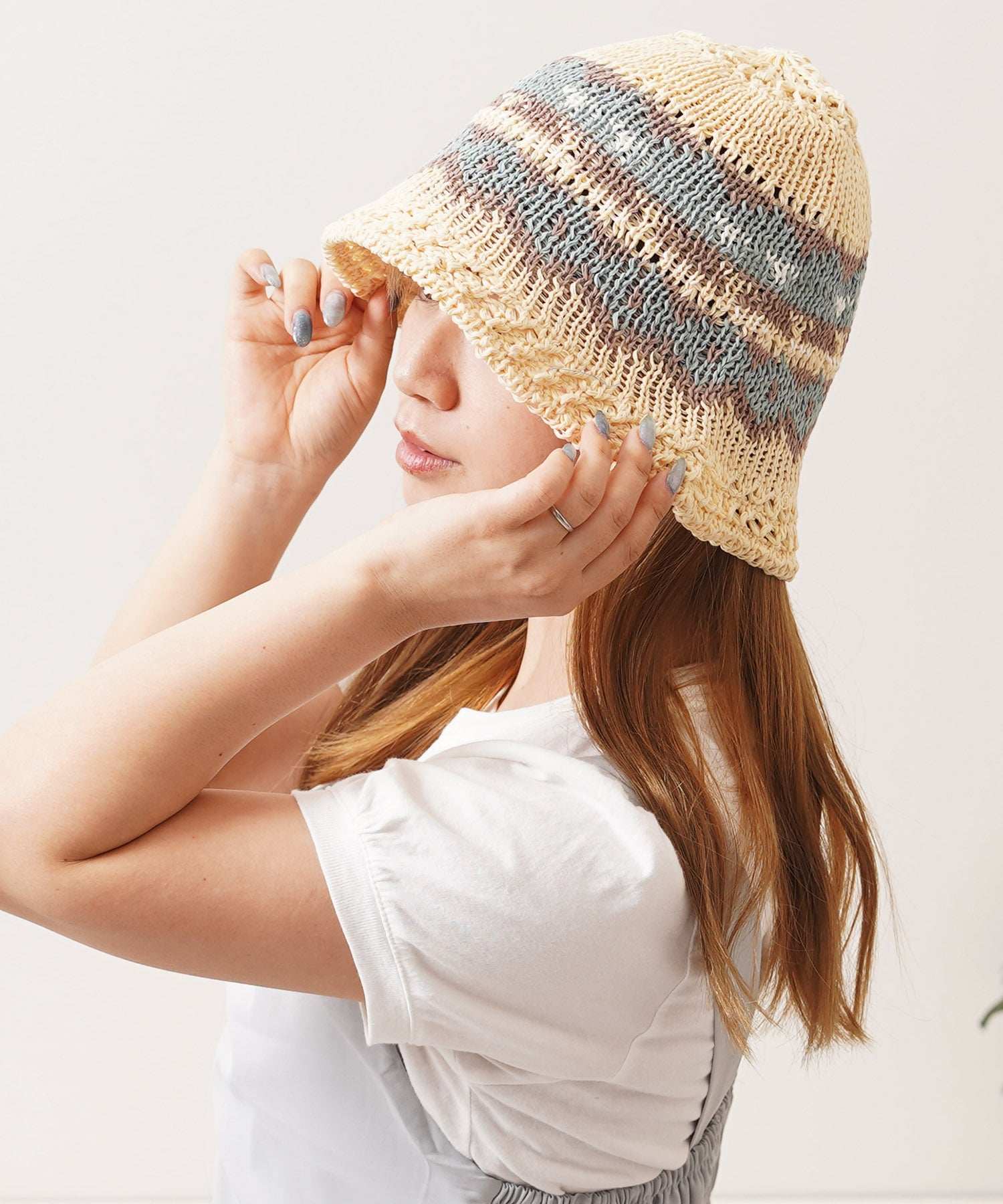 ワンフォークロージング 1111clothing ネイティブ柄 クロシェハット （BEIGE） BEIGE