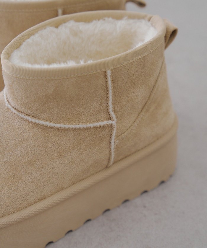 ナイスクラップ NICE CLAUP フェイクムートンショートブーツ （BK） BK