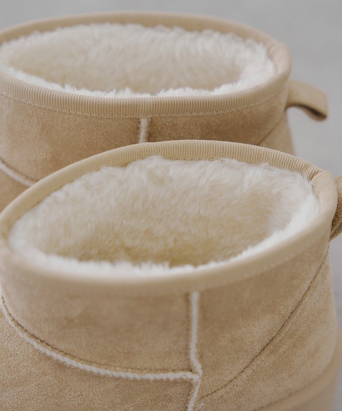 ナイスクラップ NICE CLAUP フェイクムートンショートブーツ （BK） BK