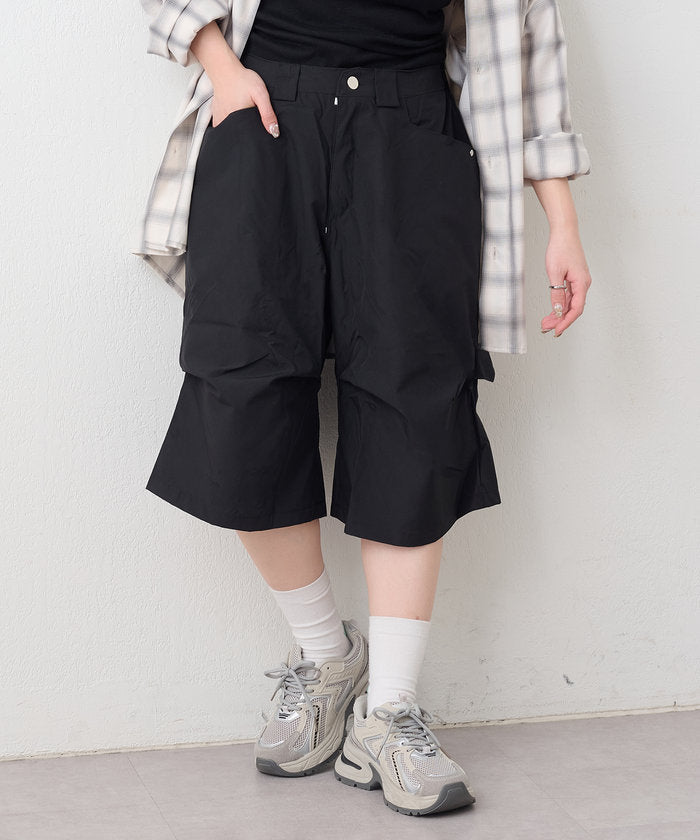 ナイスクラップ NICE CLAUP 【NUNIFE】デザインタックハーフパンツ （BK） BK