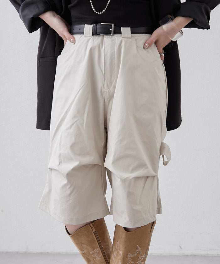 ナイスクラップ NICE CLAUP 【NUNIFE】デザインタックハーフパンツ （BK） BK