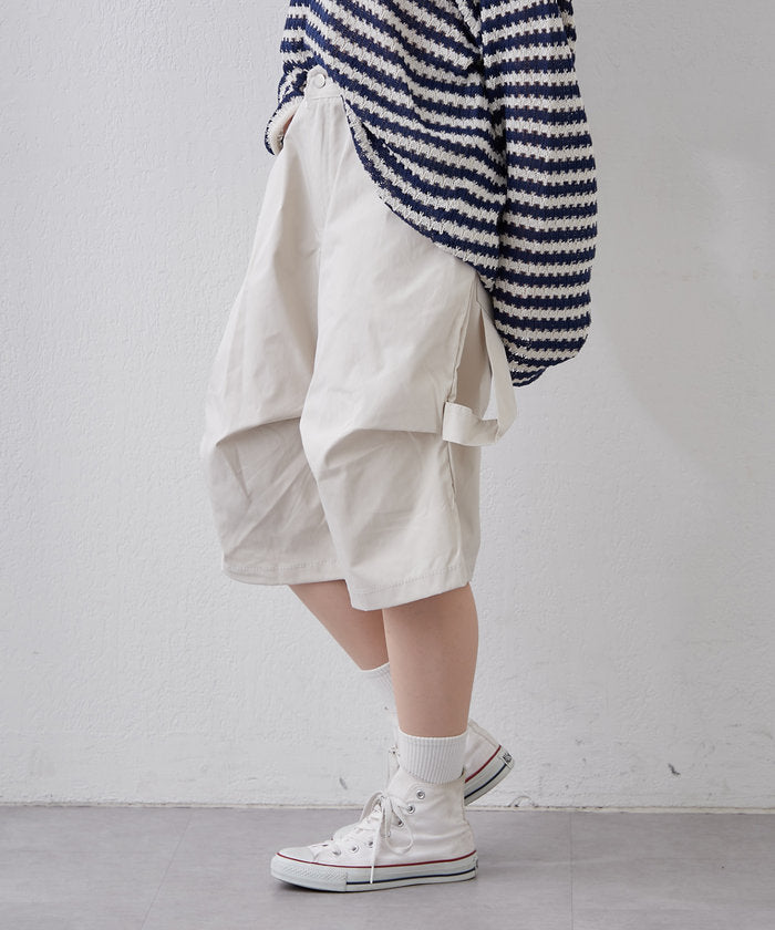 ナイスクラップ NICE CLAUP 【NUNIFE】デザインタックハーフパンツ （BK） BK