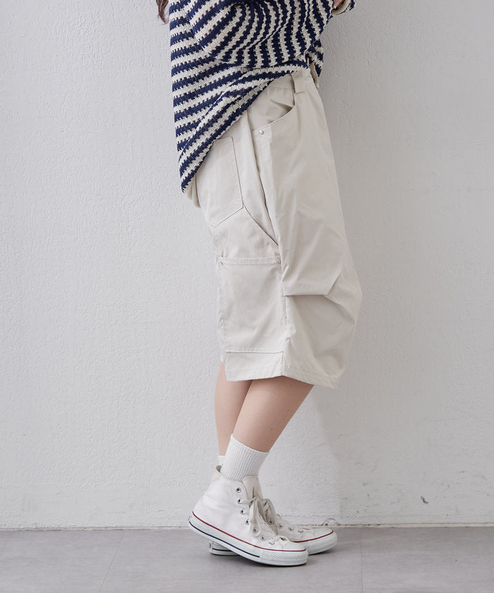 ナイスクラップ NICE CLAUP 【NUNIFE】デザインタックハーフパンツ （BK） BK