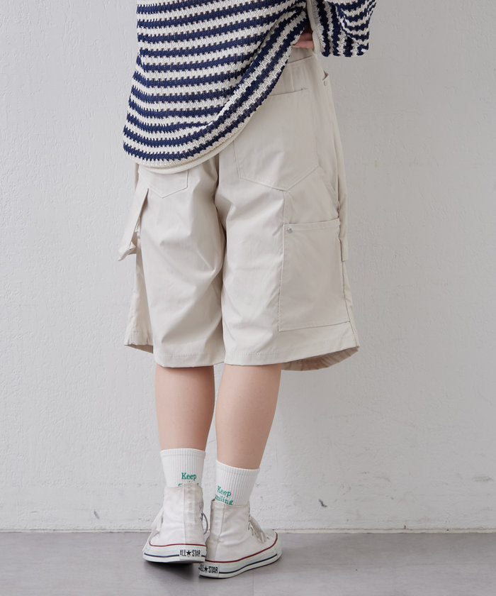 ナイスクラップ NICE CLAUP 【NUNIFE】デザインタックハーフパンツ （BK） BK
