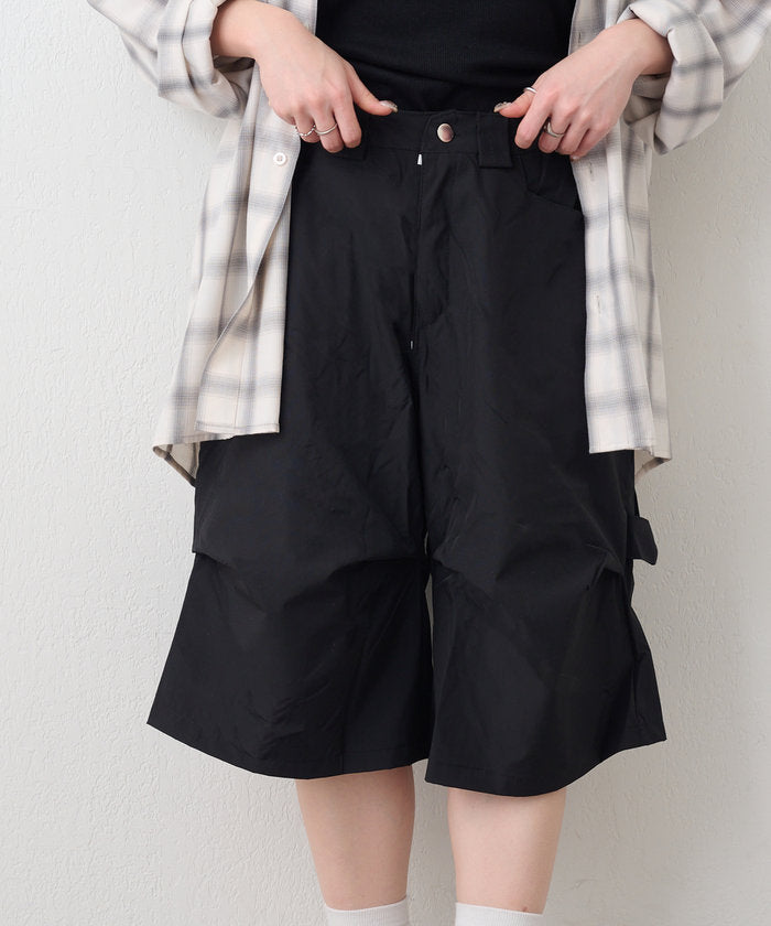 ナイスクラップ NICE CLAUP 【NUNIFE】デザインタックハーフパンツ （BK） BK