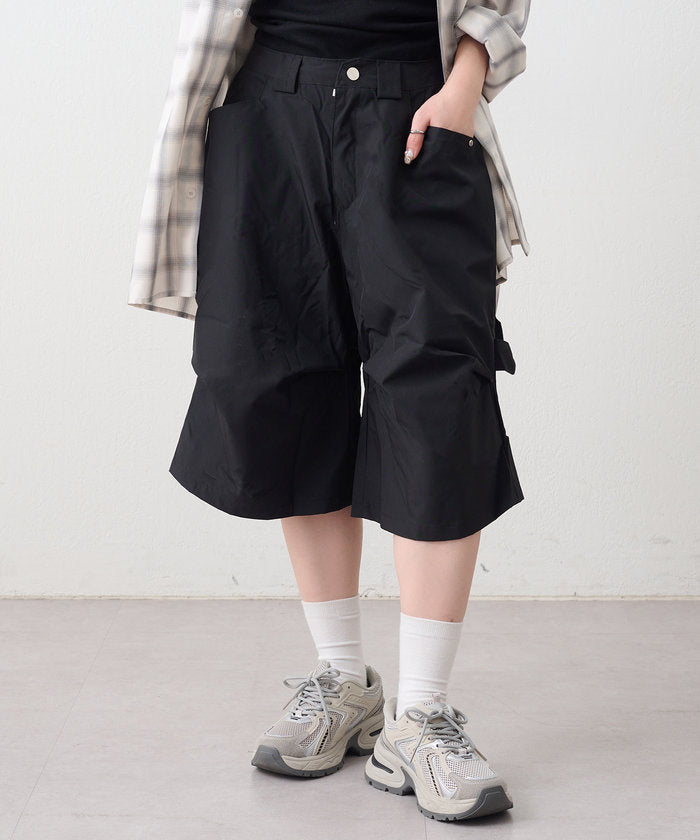 ナイスクラップ NICE CLAUP 【NUNIFE】デザインタックハーフパンツ （BK） BK