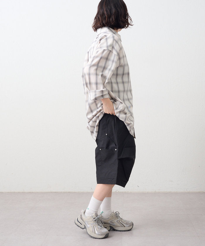 ナイスクラップ NICE CLAUP 【NUNIFE】デザインタックハーフパンツ （BK） BK