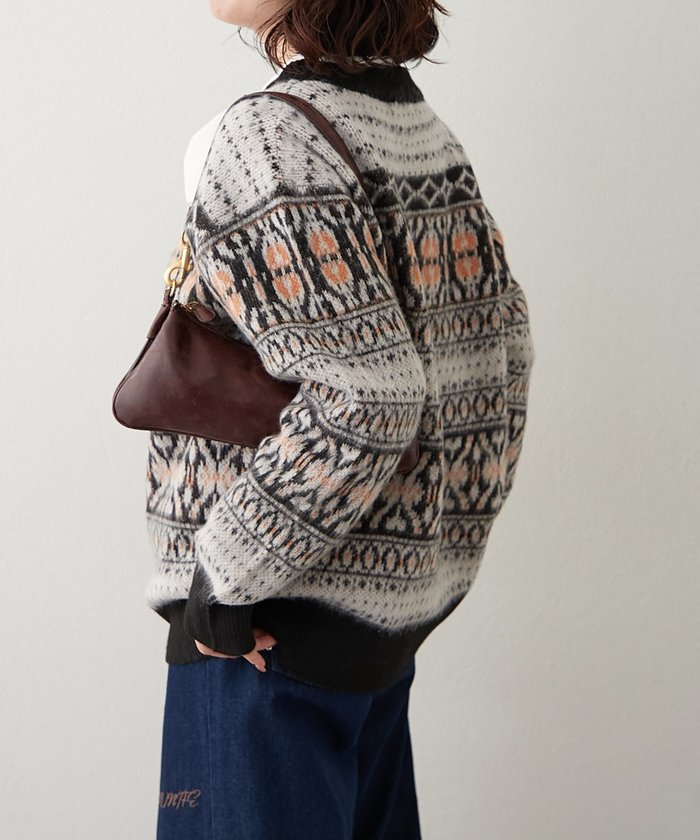 ナイスクラップ NICE CLAUP 【NUNIFE】超起毛チロリアンニット （BK） BK