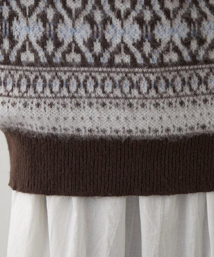 ナイスクラップ NICE CLAUP 【NUNIFE】超起毛チロリアンニット （BK） BK