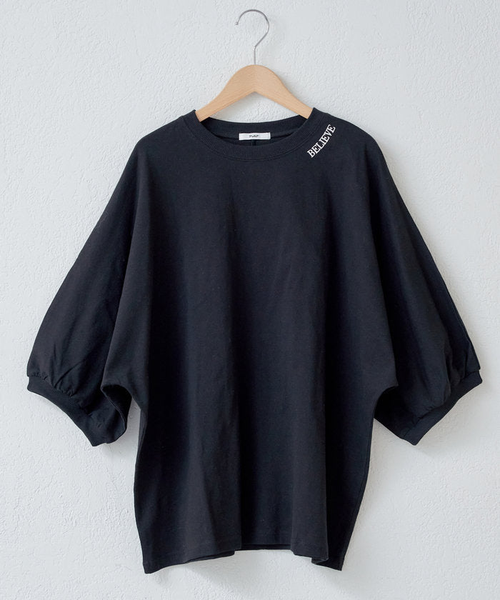 ナイスクラップ NICE CLAUP 【NAO/Web限定リバイバル】新色追加！ロゴ袖ボリュームT （BK） BK