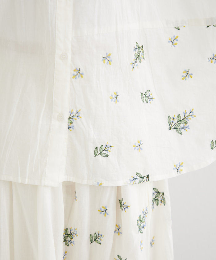 ナイスクラップ NICE CLAUP 【India Series】【SETUP対応】ミモザ刺繍ドルマンブラウス （NVY） NVY
