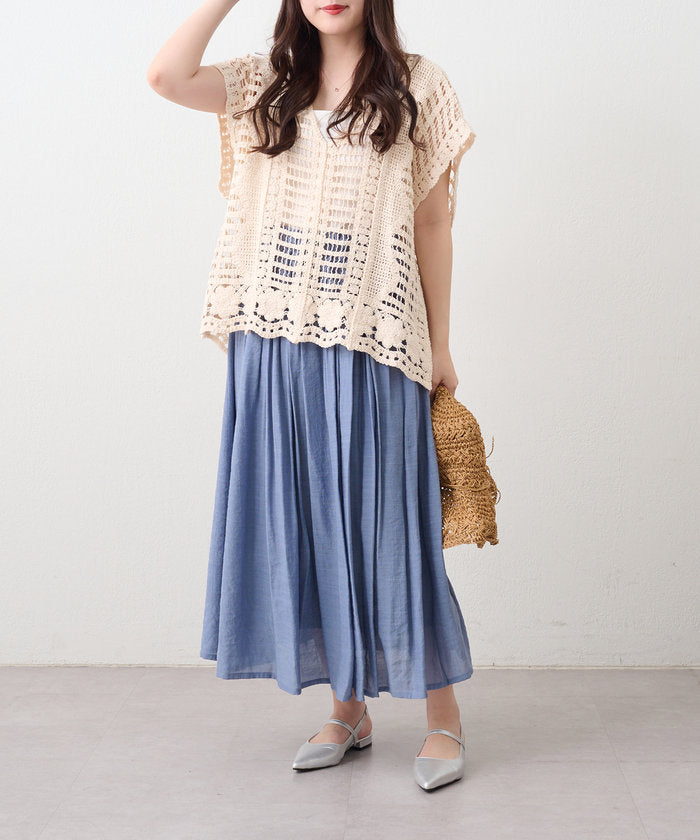 ナイスクラップ NICE CLAUP 春夏で着まわせる、ギャザーロングスカート （BK） BK