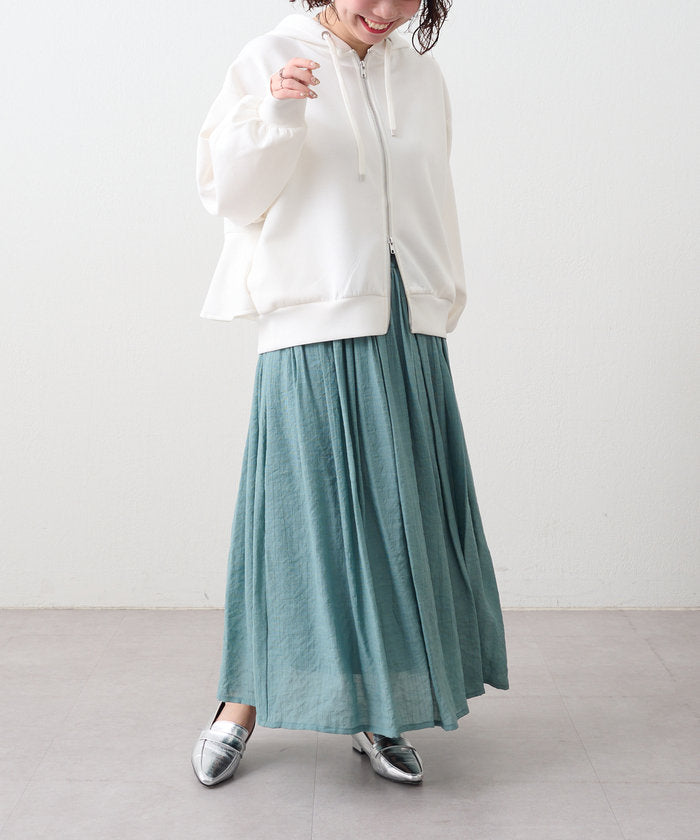 ナイスクラップ NICE CLAUP 春夏で着まわせる、ギャザーロングスカート （BK） BK