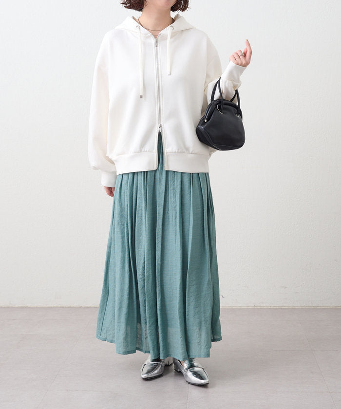 ナイスクラップ NICE CLAUP 春夏で着まわせる、ギャザーロングスカート （BK） BK