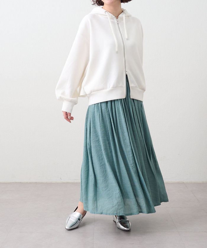 ナイスクラップ NICE CLAUP 春夏で着まわせる、ギャザーロングスカート （BK） BK