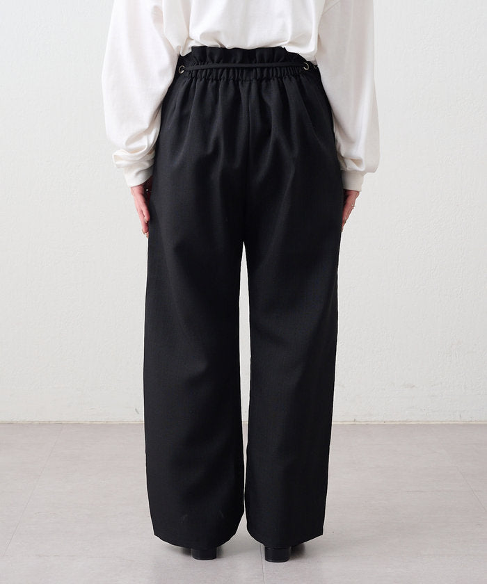 ナイスクラップ NICE CLAUP 細見えシルエット、ウエストハトメイージーパンツ （IVY） IVY