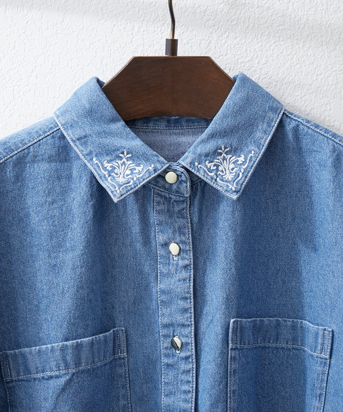 ナイスクラップ NICE CLAUP 【@kana__18sセレクト】衿刺繍シャツ （OWS） OWS