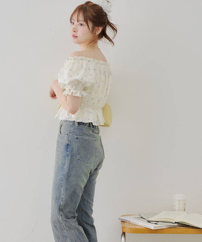 ナイスクラップ NICE CLAUP 【＠may_81oセレクト】フレアデニムパンツ （CLR） CLR