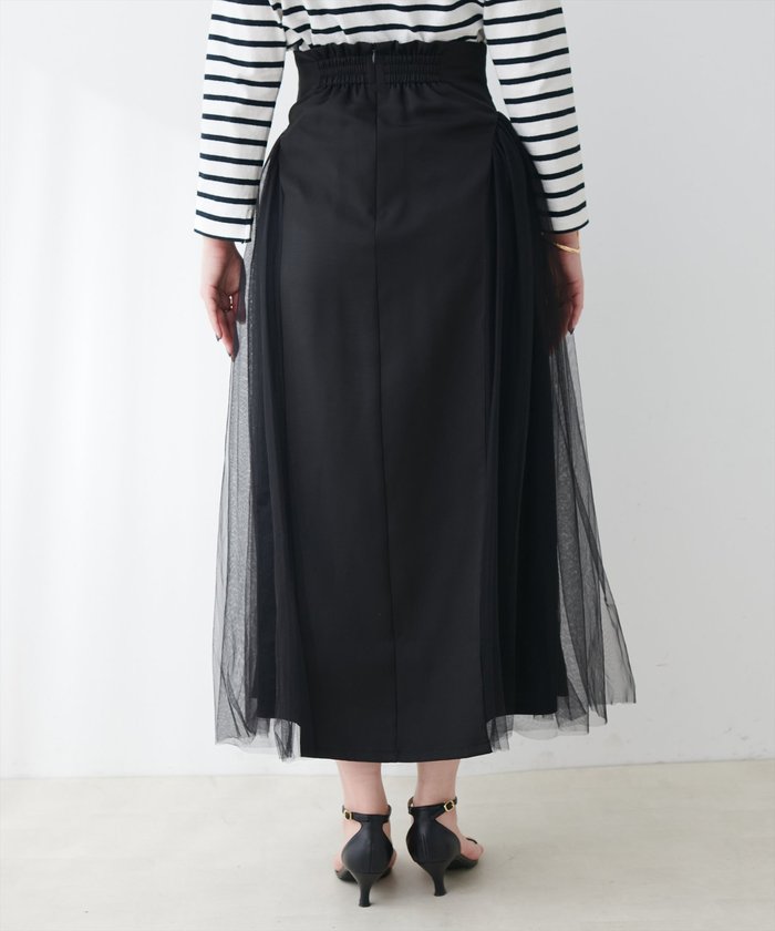 ナイスクラップ NICE CLAUP 【natural couture】チュールコンビスカート （GBE） GBE