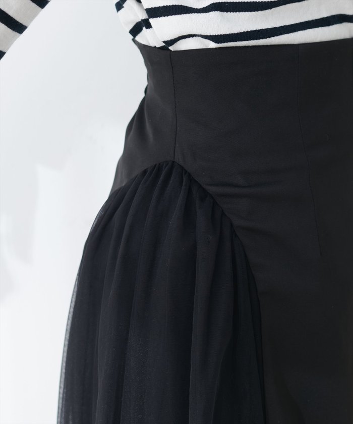 ナイスクラップ NICE CLAUP 【natural couture】チュールコンビスカート （GBE） GBE