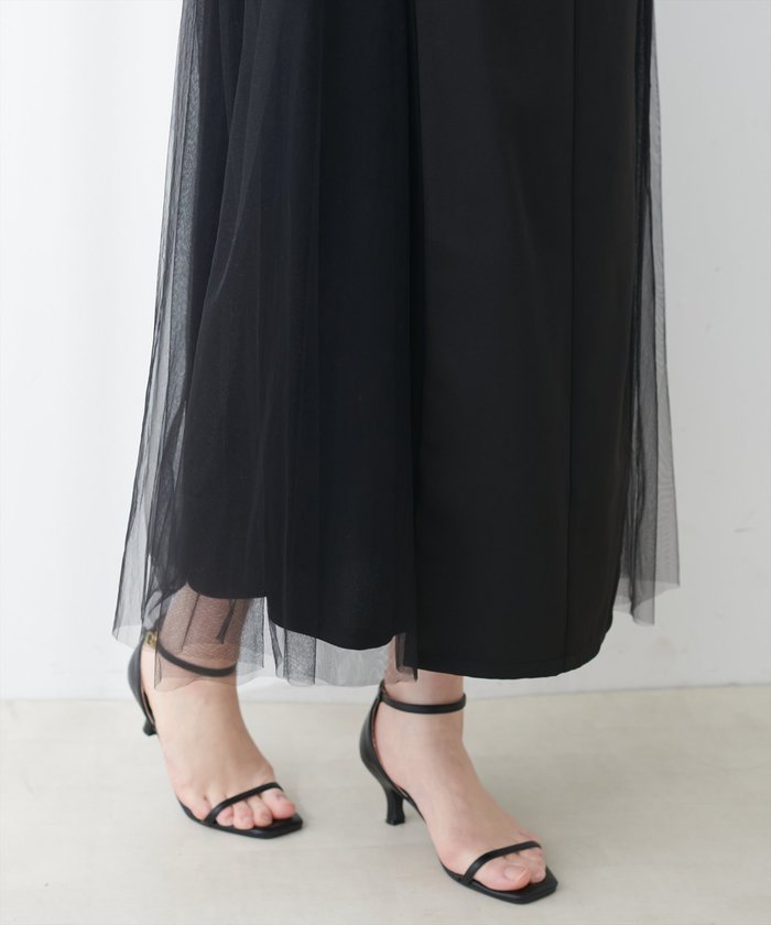 ナイスクラップ NICE CLAUP 【natural couture】チュールコンビスカート （GBE） GBE