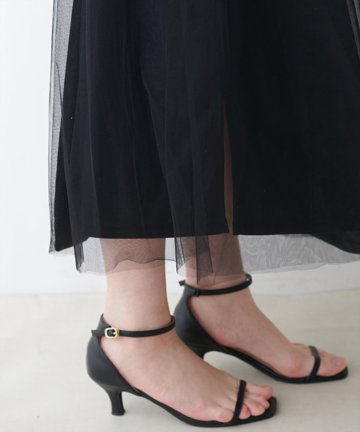 ナイスクラップ NICE CLAUP 【natural couture】チュールコンビスカート （GBE） GBE