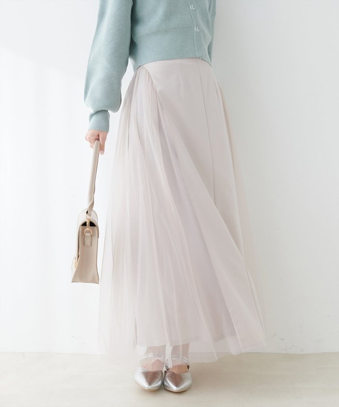 ナイスクラップ NICE CLAUP 【natural couture】チュールコンビスカート （GBE） GBE