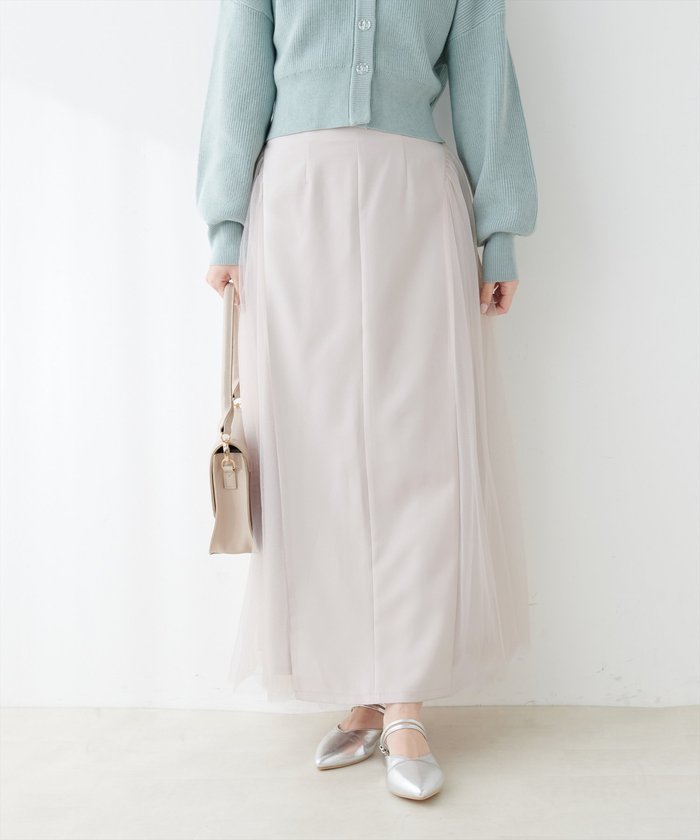 ナイスクラップ NICE CLAUP 【natural couture】チュールコンビスカート （GBE） GBE