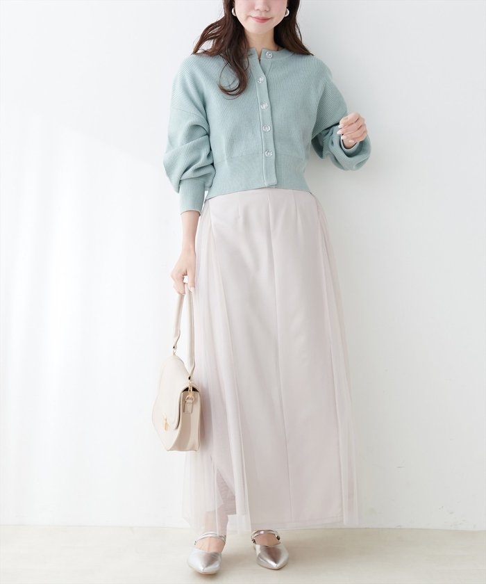 ナイスクラップ NICE CLAUP 【natural couture】チュールコンビスカート （GBE） GBE