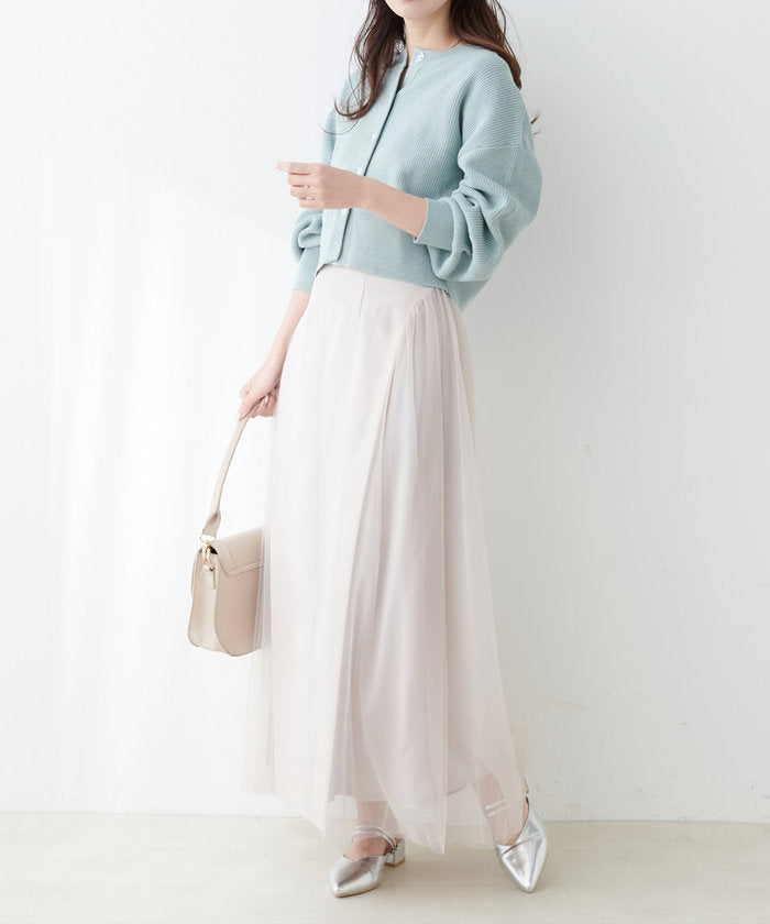 ナイスクラップ NICE CLAUP 【natural couture】チュールコンビスカート （GBE） GBE