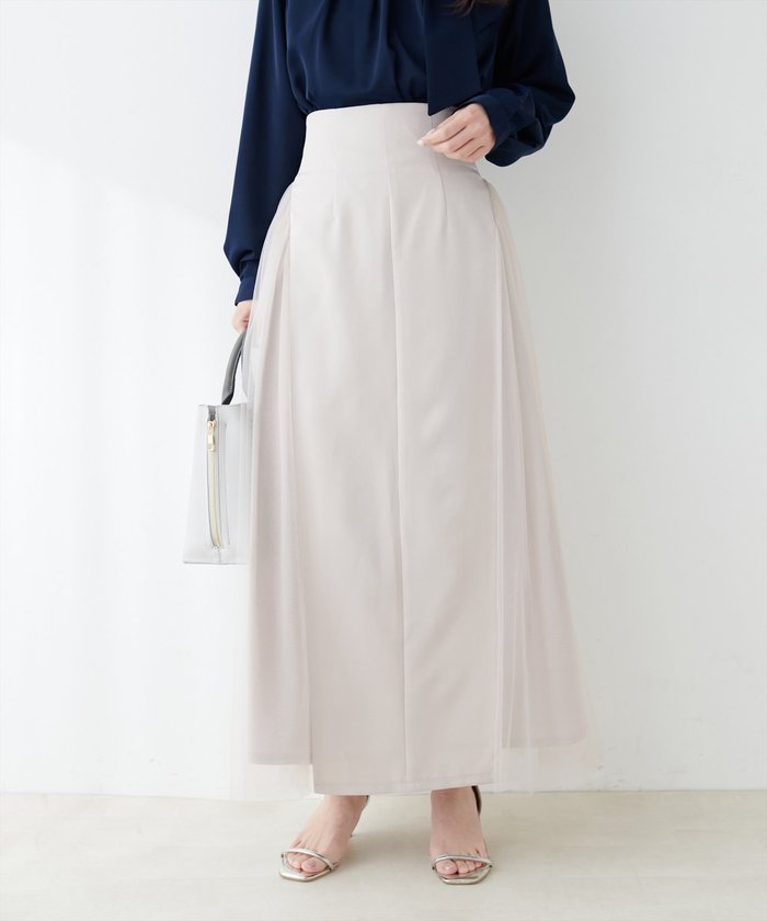 ナイスクラップ NICE CLAUP 【natural couture】チュールコンビスカート （GBE） GBE