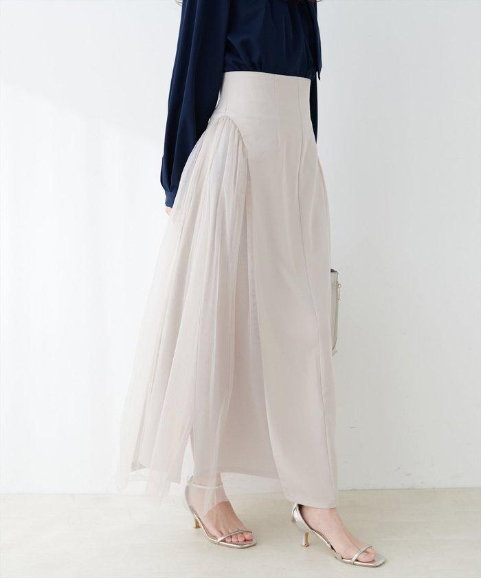 ナイスクラップ NICE CLAUP 【natural couture】チュールコンビスカート （GBE） GBE