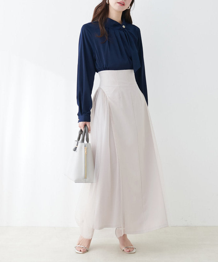 ナイスクラップ NICE CLAUP 【natural couture】チュールコンビスカート （GBE） GBE