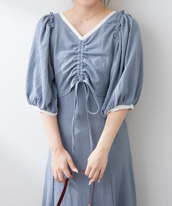 ナイスクラップ NICE CLAUP 【セットアイテム】【RMAF】配色カットジャガードワンピース （BK） BK