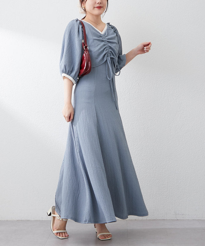 ナイスクラップ NICE CLAUP 【セットアイテム】【RMAF】配色カットジャガードワンピース （BK） BK
