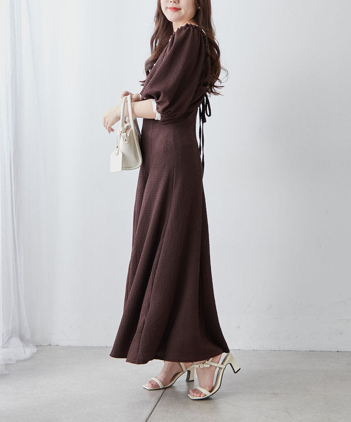 ナイスクラップ NICE CLAUP 【セットアイテム】【RMAF】配色カットジャガードワンピース （BK） BK