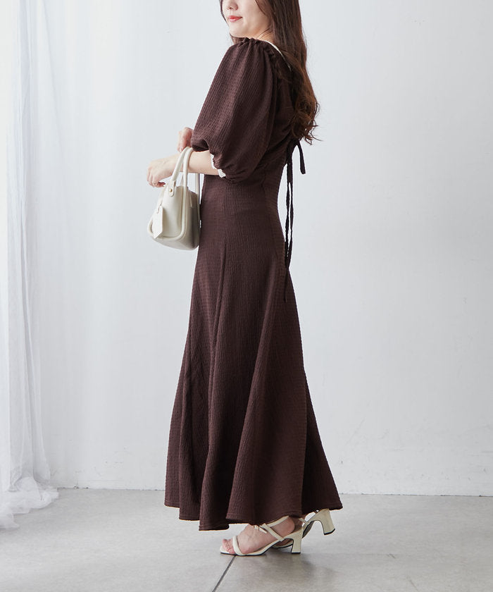 ナイスクラップ NICE CLAUP 【セットアイテム】【RMAF】配色カットジャガードワンピース （BK） BK
