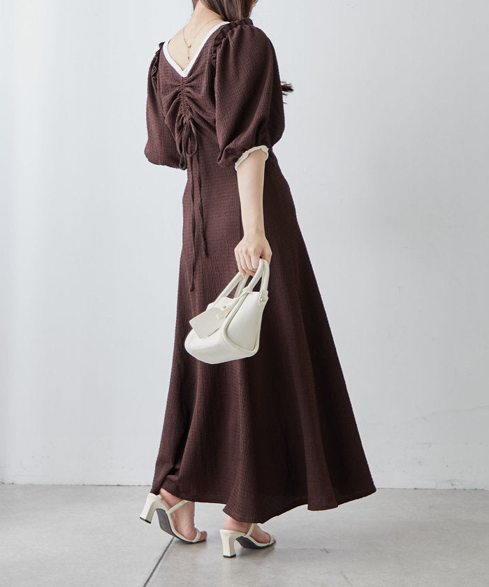 ナイスクラップ NICE CLAUP 【セットアイテム】【RMAF】配色カットジャガードワンピース （BK） BK