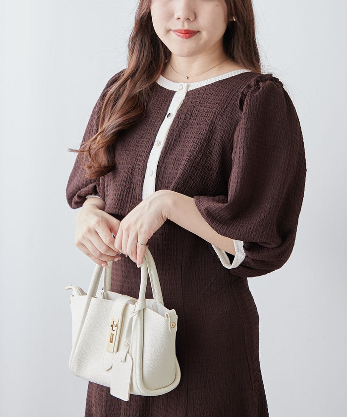 ナイスクラップ NICE CLAUP 【セットアイテム】【RMAF】配色カットジャガードワンピース （BK） BK