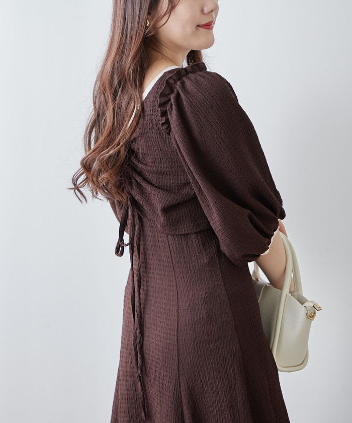 ナイスクラップ NICE CLAUP 【セットアイテム】【RMAF】配色カットジャガードワンピース （BK） BK